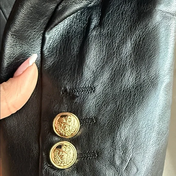 Zara Black Blazer with Gold Accents - Picture 3 of 6